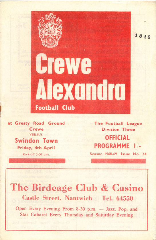 <b>Friday, April 4, 1969</b><br />vs. Crewe Alexandra (Away)